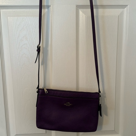 Coach Crossbody Bag OS Color Purple Silver - Picture 1 of 12